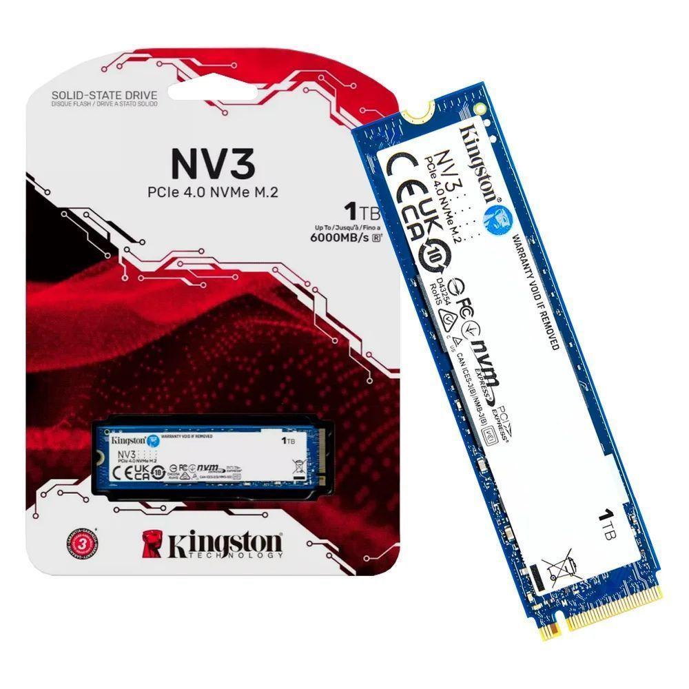 Ssd Kingston 1tb M.2 Nvme Pcie 4.0 Nv3 Snv3s-1000g Leitura 3500mb-s Gravação 2800mb-s - 4
