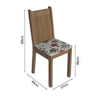 Conjunto Sala De Jantar Mesa Tampo De Madeira 4 Cadeiras Rustic/crema/floral Hibiscos Samara Madesa Rustic/crema/hibiscos - 9