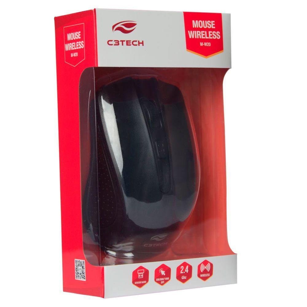 Mouse Wireless C3tech, M-w20bk, 1000dpi - Preto - 4