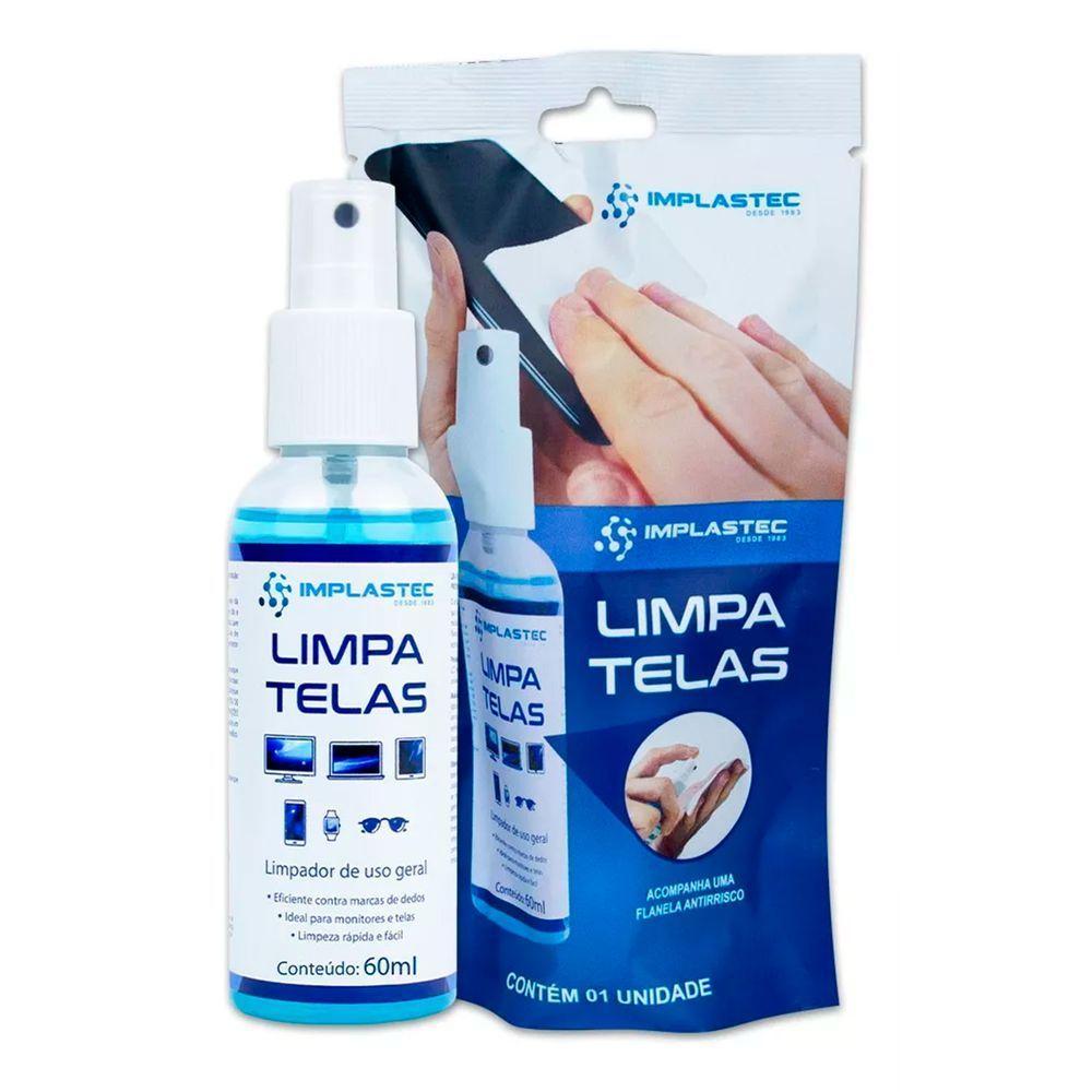 Limpa Telas Implastec, Limpeza De Notebooks, Tvs, Tablets, Monitores, Celular E Outros - 60ml - 3