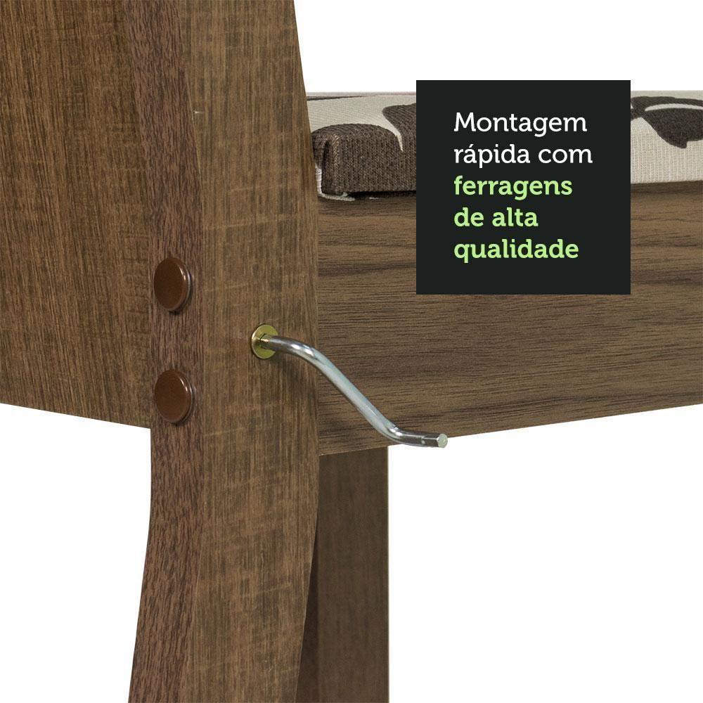 Conj. Mesa Tampo De Vidro 4 Cadeiras Rustic/Crema/hibiscos - 5