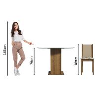 Conj. Mesa Tampo De Vidro 4 Cadeiras Rustic/Crema/hibiscos - 7