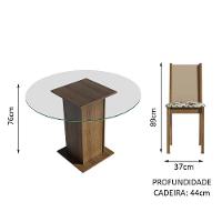 Conj. Mesa Tampo De Vidro 4 Cadeiras Rustic/Crema/hibiscos - 8