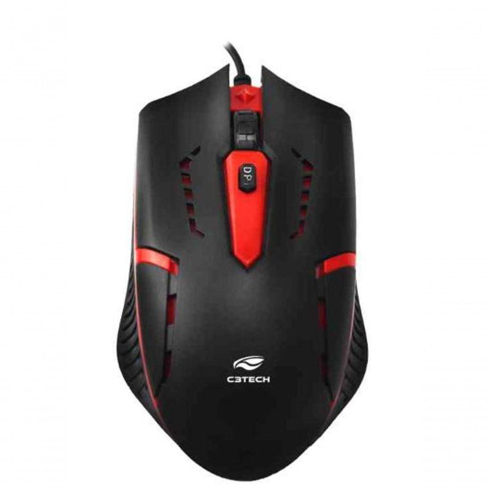 Kit Teclado E Mouse Usb Gamer C3tech Gk-20v2bk 1200dpi Abtn2 1.1mt - Preto E Vermelho - 3