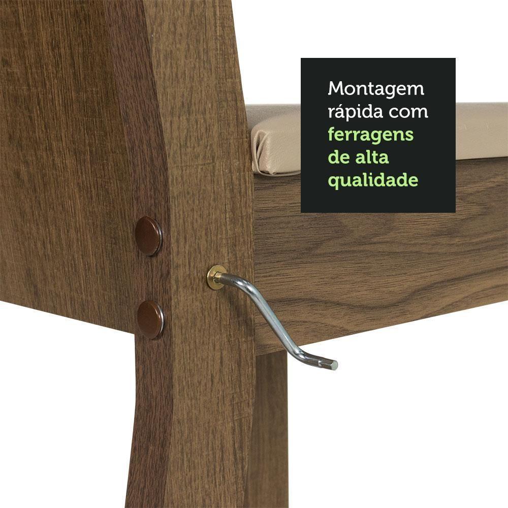 Conj. Mesa Tampo De Vidro 4 Cadeiras Rustic/Crema/bege - 5