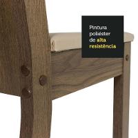 Conj. Mesa Tampo De Vidro 4 Cadeiras Rustic/Crema/bege