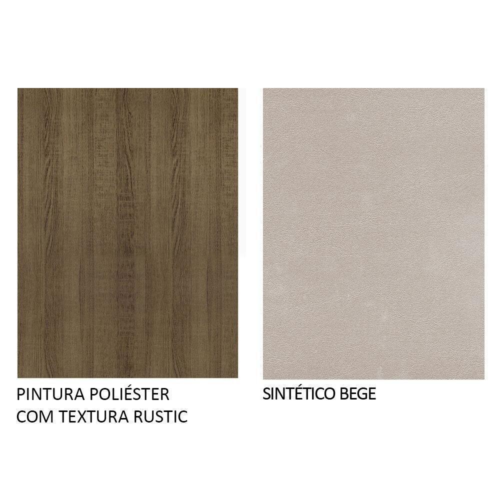 Conj. Mesa Tampo De Vidro 4 Cadeiras Rustic/Crema/bege - 2