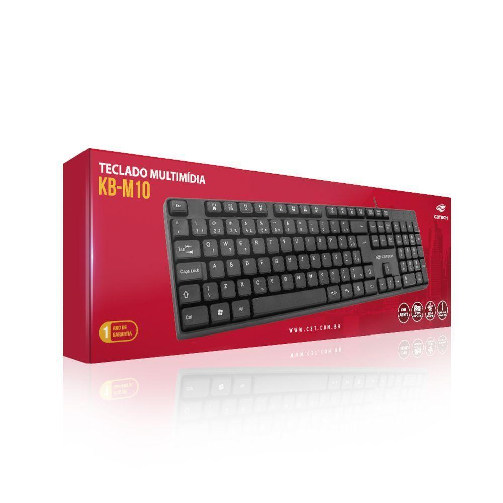 Teclado Usb C3tech Kb-m10bk Abnt2 Com Cabo De 1,2m ? Preto - 4