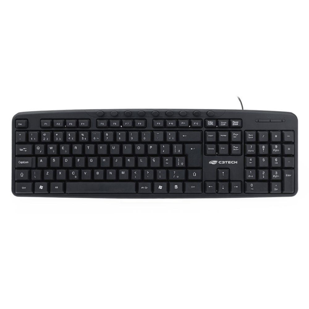 Teclado Multimídia Usb C3tech Kb-m40bk Abnt2 1,4m - Preto - 2