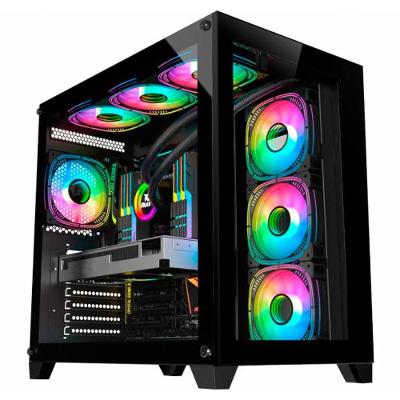 Gabiente Gamer Aquário K-mex Space Atx, Cg-p2r4, Lateral E Frontal Em Vidro Temperado, Usb 3.0 - Preto