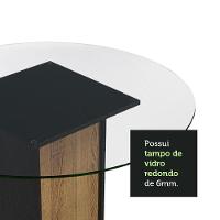 Conj. Débora Mesa Tampo De Vidro 4 Cadeiras Preto/Rustic - 6