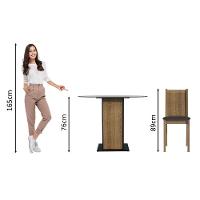 Conj. Débora Mesa Tampo De Vidro 4 Cadeiras Preto/Rustic - 7