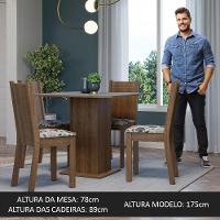 Conjunto Sala De Jantar Mesa Tampo De Madeira 4 Cadeiras Rustic/cinza/floral Hibiscos Samara Madesa