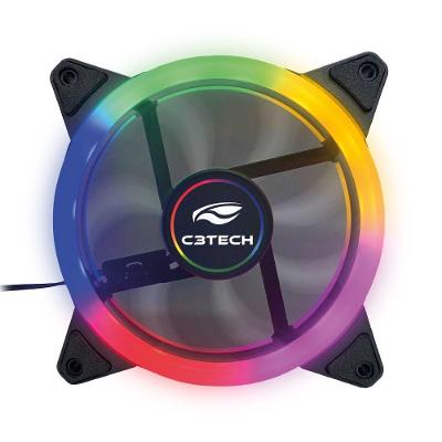 Cooler Fan C3tech F7-l130m 120mm Led Rgb - Preto