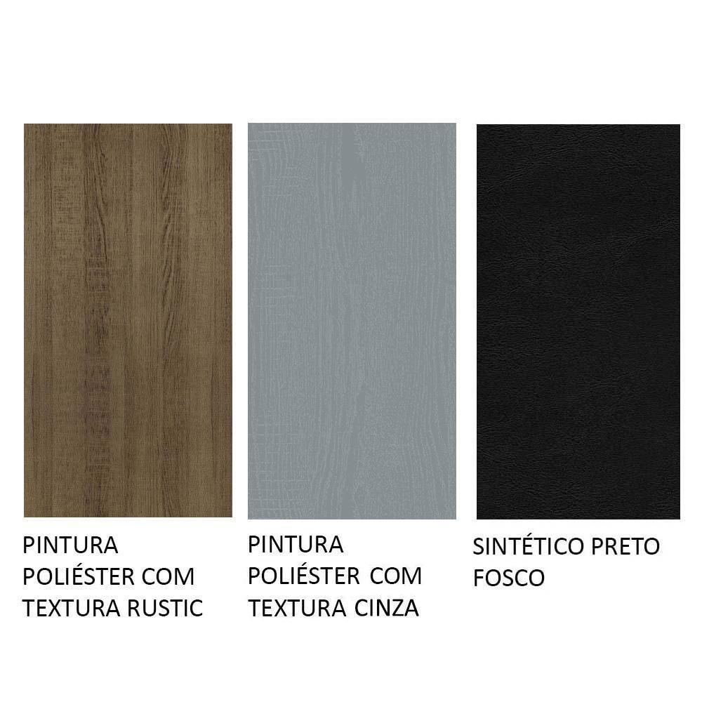 Conjunto Sala De Jantar Mesa Tampo De Madeira 4 Cadeiras Rustic/cinza/preto Samara Madesa Rustic/cinza/sintético Preto - 7