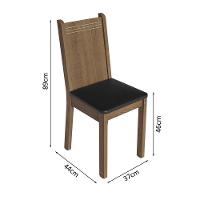 Conjunto Sala De Jantar Mesa Tampo De Madeira 4 Cadeiras Rustic/cinza/preto Samara Madesa Rustic/cinza/sintético Preto - 10