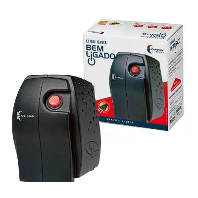 Estabilizador Coletek Bem Ligado Es-300va-bm, 300va, Entrada Bivolt, Saida 115v, 4 Tomadas - Preto