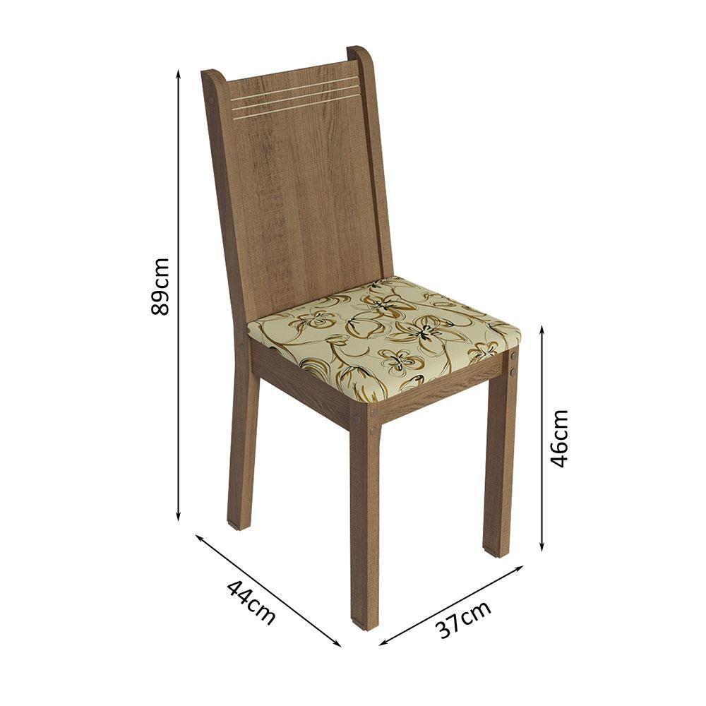 Conjunto Sala De Jantar Mesa Tampo De Madeira 4 Cadeiras Rustic/cinza/lírio Bege Samara Madesa Rustic/cinza/lírio Bege - 5