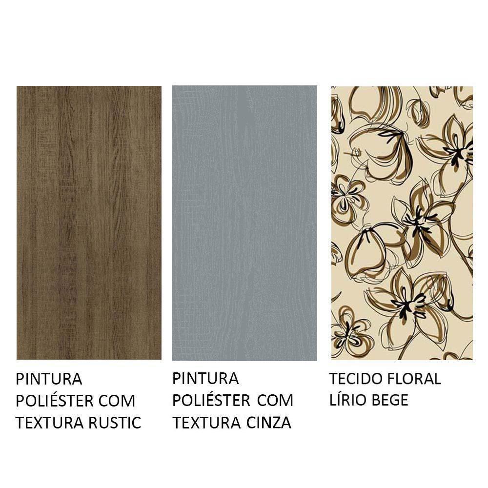 Conjunto Sala De Jantar Mesa Tampo De Madeira 4 Cadeiras Rustic/cinza/lírio Bege Samara Madesa Rustic/cinza/lírio Bege - 8