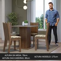 Conjunto Sala De Jantar Mesa Tampo De Madeira 4 Cadeiras Rustic/cinza/lírio Bege Samara Madesa Rustic/cinza/lírio Bege - 10