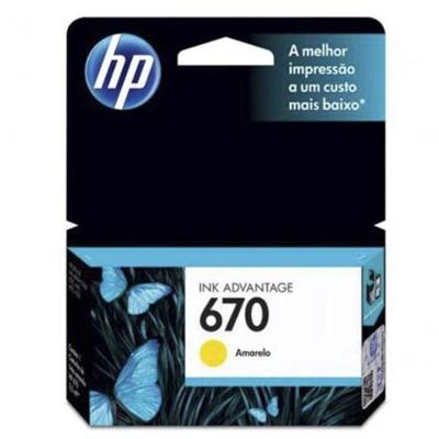 Cartucho Original Hp 670 Amarelo Cz116ab