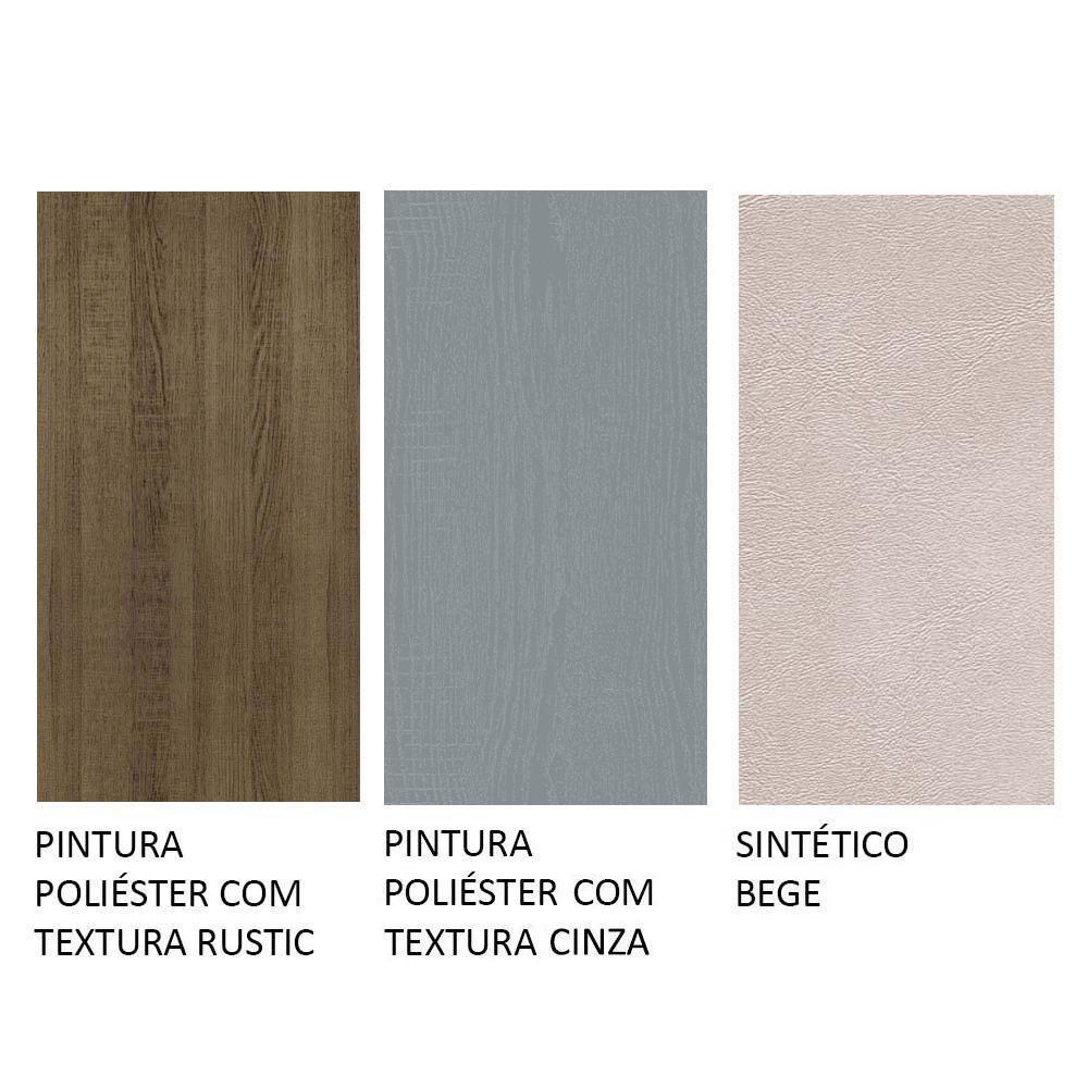 Conjunto Sala De Jantar Mesa Tampo De Madeira 4 Cadeiras Rustic/cinza/sintético Bege Samara Madesa Rustic/cinza/sintético Bege - 2