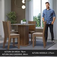 Conjunto Sala De Jantar Mesa Tampo De Madeira 4 Cadeiras Rustic/cinza/sintético Bege Samara Madesa Rustic/cinza/sintético Bege - 7