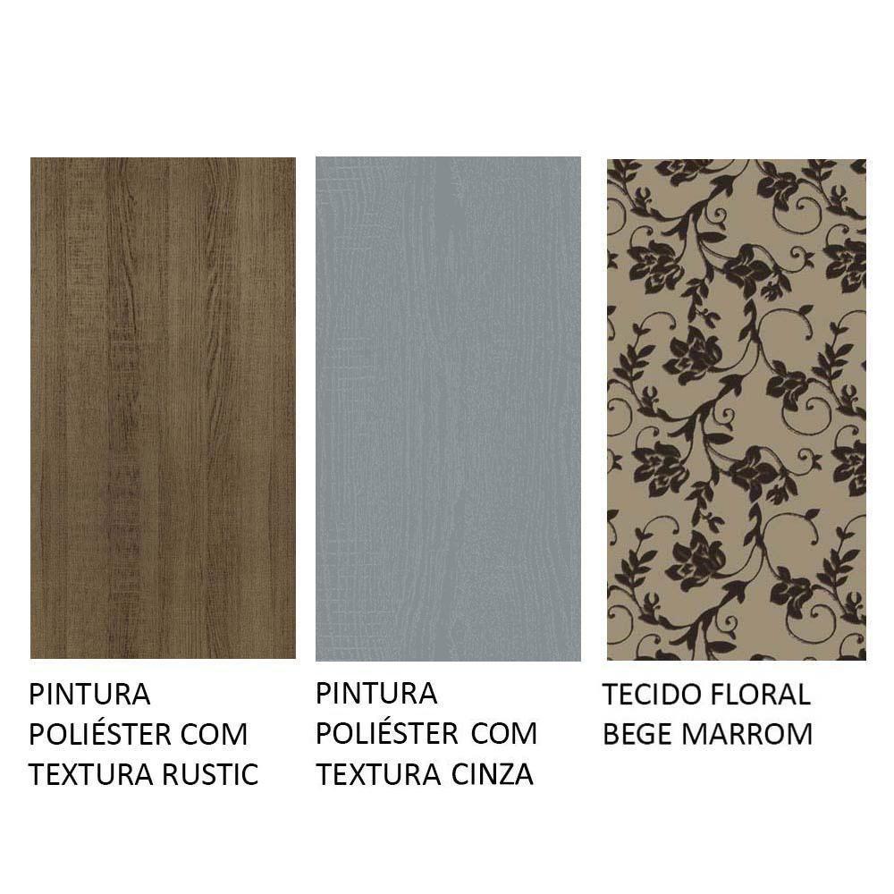 Conjunto Sala De Jantar Mesa Tampo De Madeira 4 Cadeiras Rustic/cinza/bege Marrom Samara Madesa Rustic/cinza/bege Marrom - 4