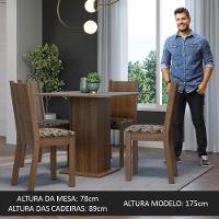 Conjunto Sala De Jantar Mesa Tampo De Madeira 4 Cadeiras Rustic/cinza/bege Marrom Samara Madesa Rustic/cinza/bege Marrom - 5