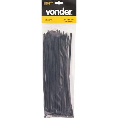 Abraçadeira De Nylon 100x2,5mm Preta Com 1000 Peças Vonder