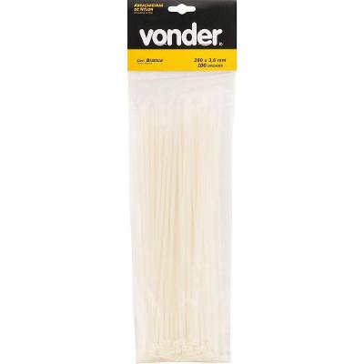 Abraçadeira De Nylon 100x2,5mm Branca Com 20 Peças Vonder