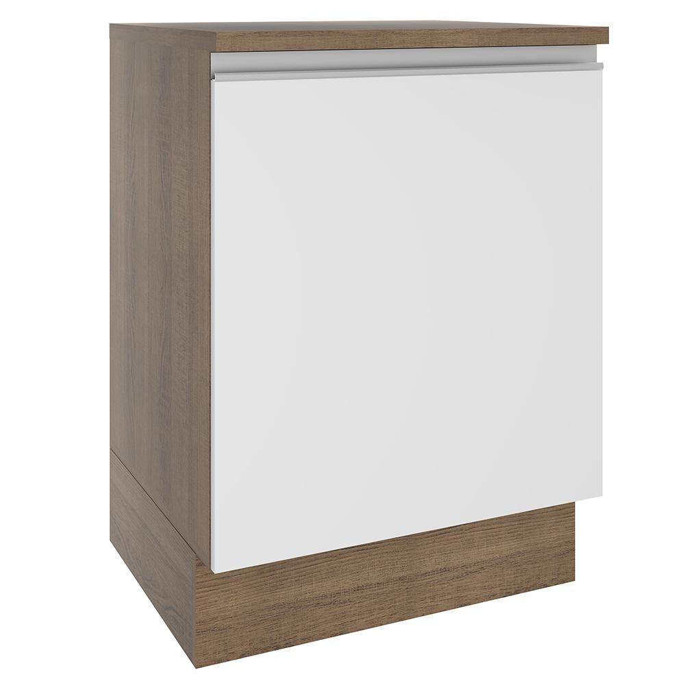 Balcão Glamy 60 cm 1 Porta Rustic e Branco Madesa - 2