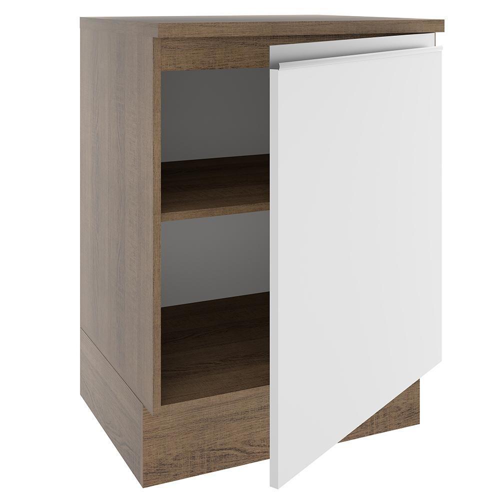 Balcão Glamy 60 cm 1 Porta Rustic e Branco Madesa - 4