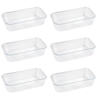 Banheira Cristal Gg Retangular 800ml Kit 6 Unid