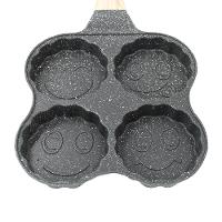 Frigideira 4 Ovos Antiaderente Com Alça Hamburguer Panqueca Cozinha Preto - 3