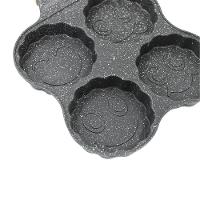 Frigideira 4 Ovos Antiaderente Com Alça Hamburguer Panqueca Cozinha Preto - 4