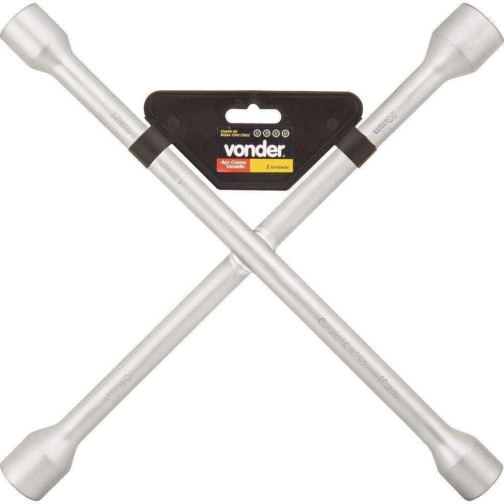 Chave De Roda Tipo Cruz 17x19x21x23mm Cromo Vanádio - Vonder - 3