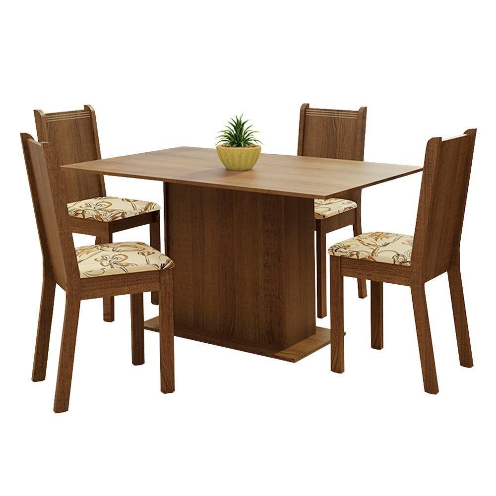 Conjunto Jantar Madesa Luana Mesa Madeira 4 Cadeiras Lírio - 10