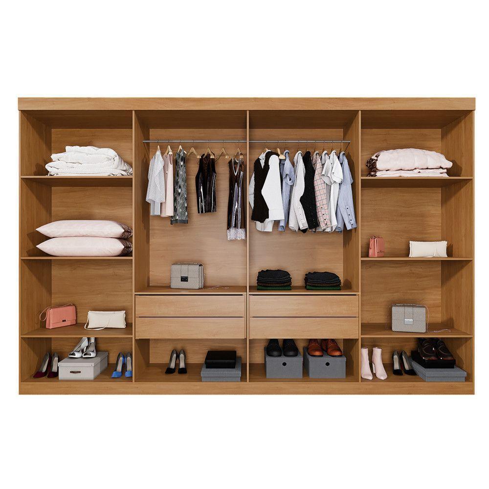 Guarda Roupa Bahia 8 Portas 4 Gavetas 8 Prateleiras Cinamomo - 3
