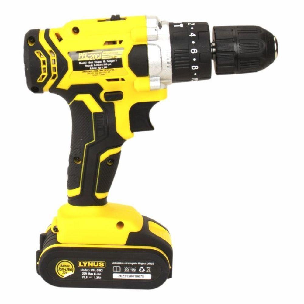 Parafusadeira Com Impacto 20V Com Maleta Pfl-20ci Lynus - 4