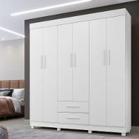 Guarda Roupa Leblon 6 Portas 2 Gavetas 7 Prateleiras Branco - 2