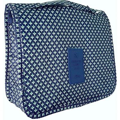Necessaire Em Nylon Organizadora Higiene Para Viagem Azul Marinho Estrelado
