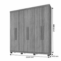 Guarda Roupa Milão 6 Portas 3 Gavetas 7 Prateleiras - Beneti Cinamomo Off