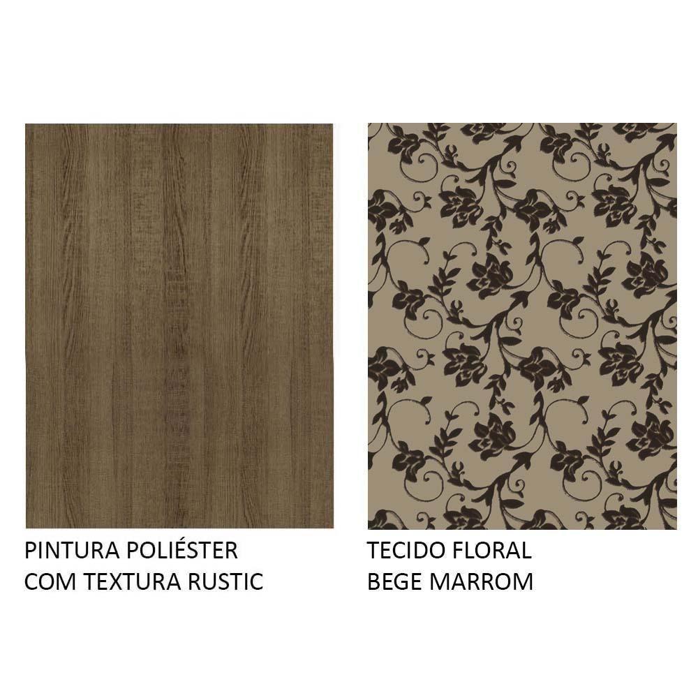 Conj. Mesa Tampo Vidro 4 Cadeiras Rustic/Crema/bege - 2