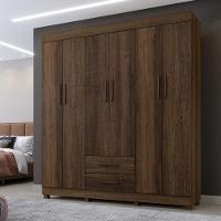 Guarda Roupa New Copacabana 6 Portas 2 Gavetas 7 Prateleiras Imbuia - 2