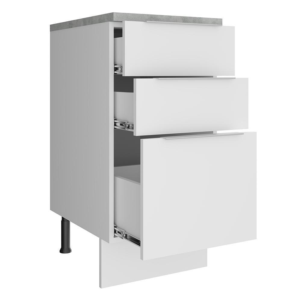 Balcão Stella 40 cm 3 Gavetas Branco Madesa - 2