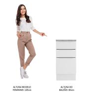 Balcão Stella 40 cm 3 Gavetas Branco Madesa
