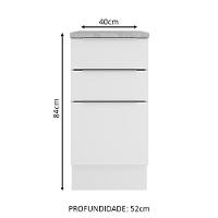 Balcão Stella 40 cm 3 Gavetas Branco Madesa - 7