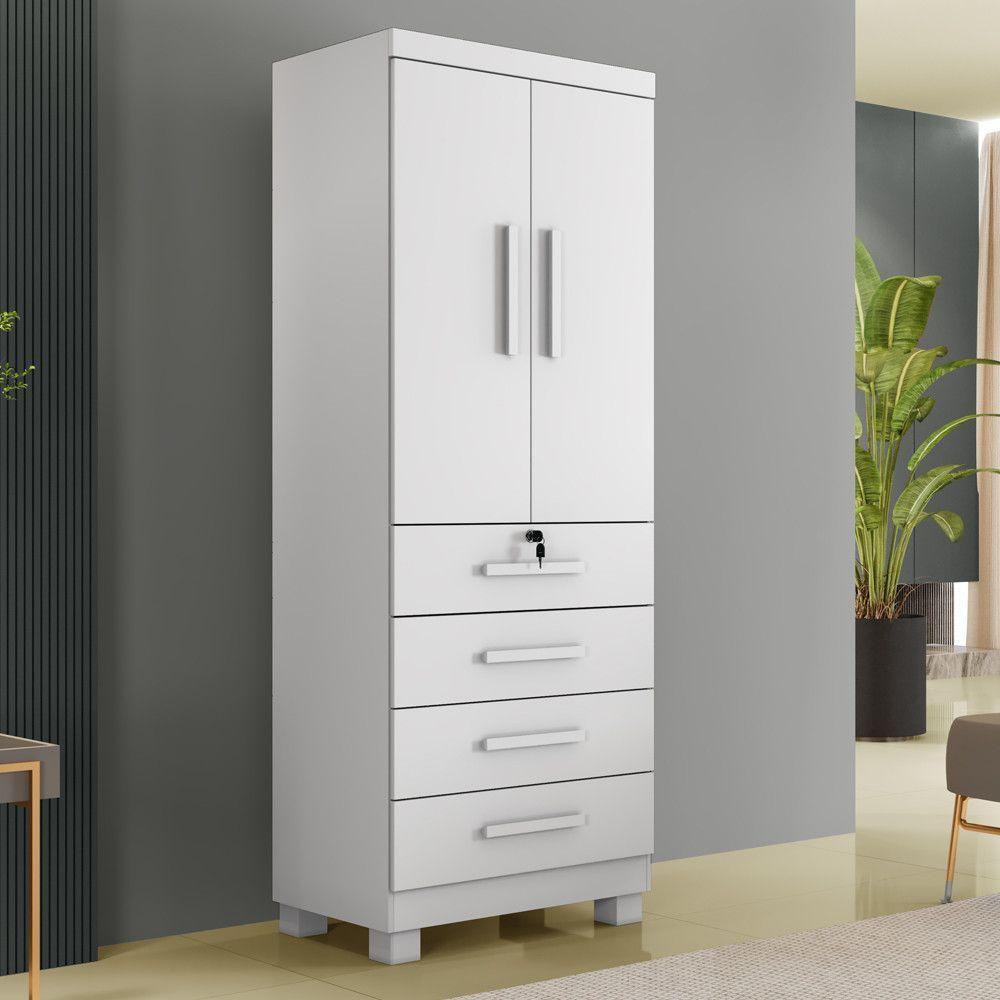 Guarda Roupa Camiseiro New Maia 2 Portas 4 Gavetas - Benetil Branco - 2