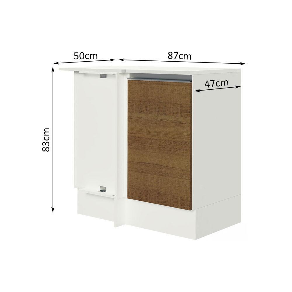 Balcão Smart 100% Mdf com Tampo 1 Porta Branco Rustic - 2